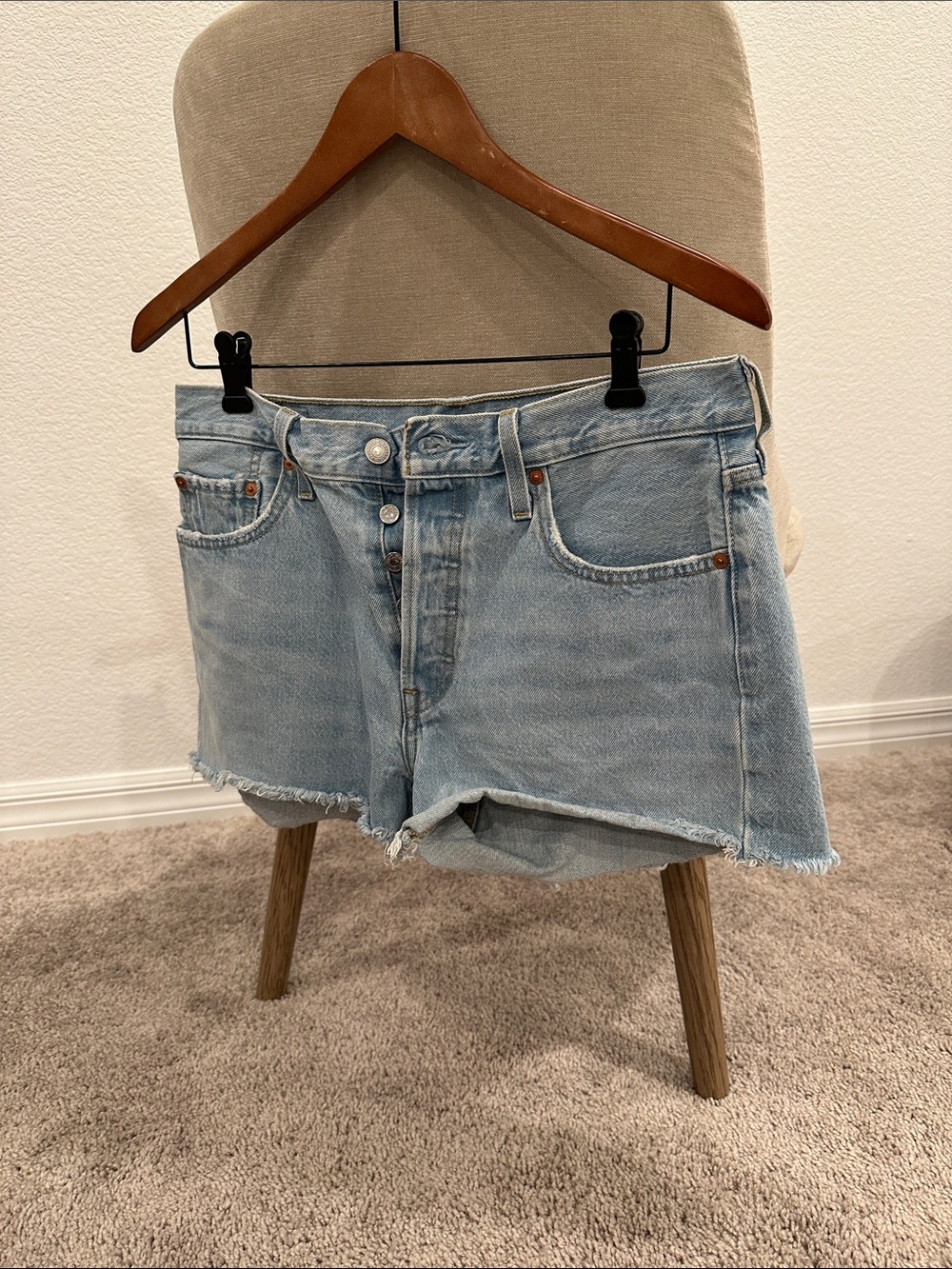 Levi’s Classic Light Wash Denim Cutoff Shorts
